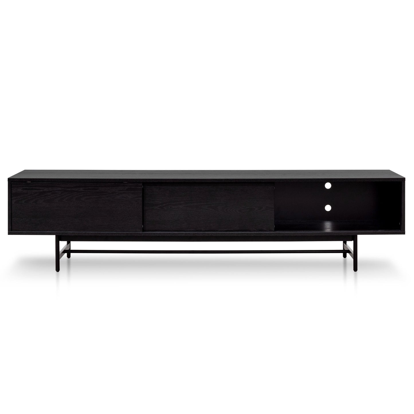 2.1m Wooden Entertainment TV Unit - Full Black