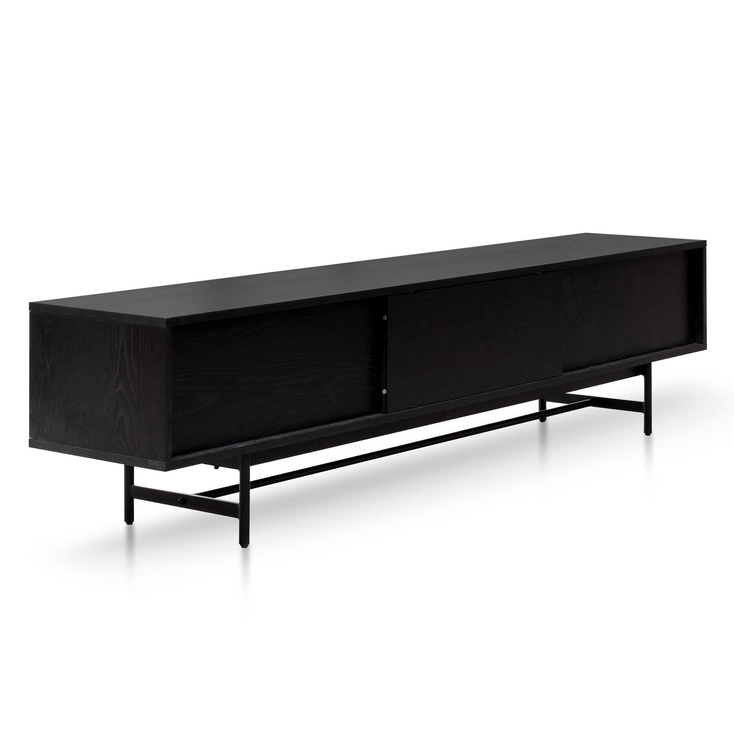 2.1m Wooden Entertainment TV Unit - Full Black
