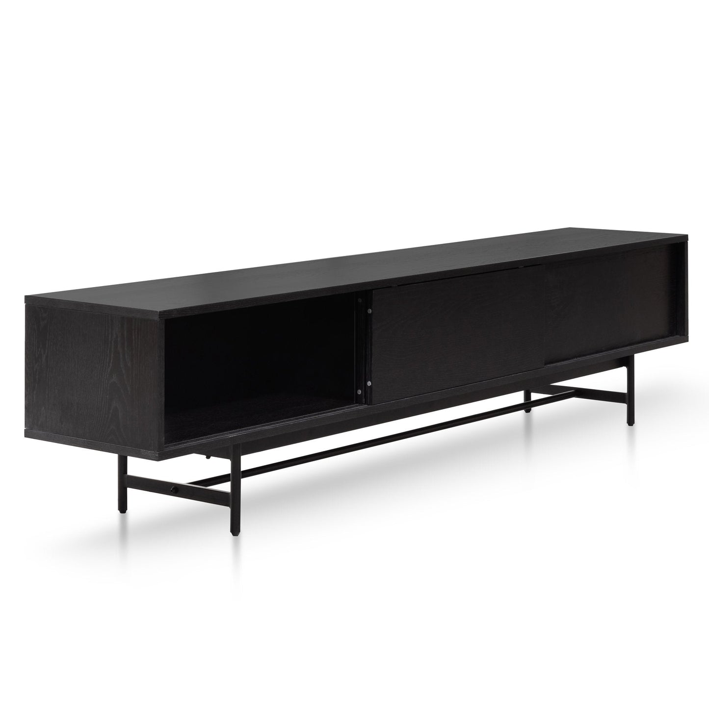 2.1m Wooden Entertainment TV Unit - Full Black