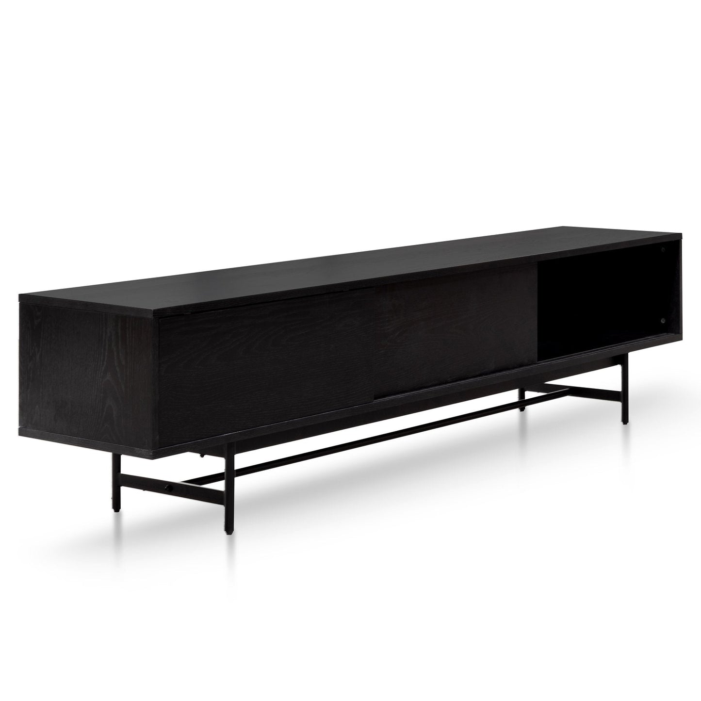 2.1m Wooden Entertainment TV Unit - Full Black
