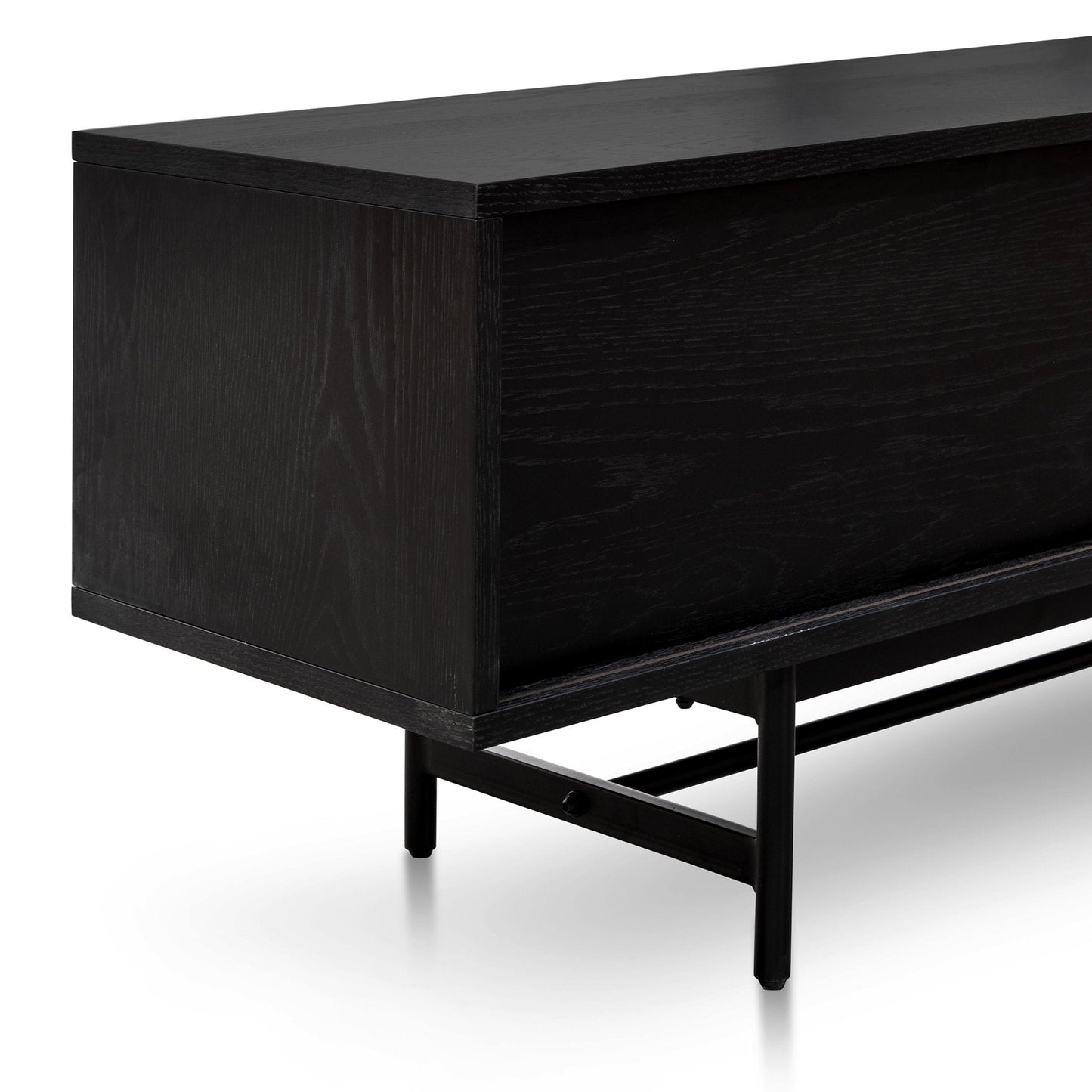 2.1m Wooden Entertainment TV Unit - Full Black