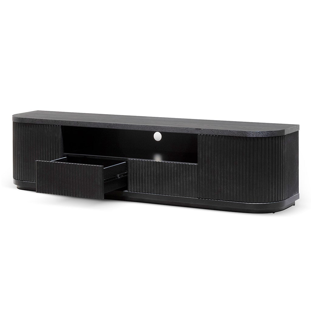 2m Veneer Top Entertainment TV Unit - Full Black