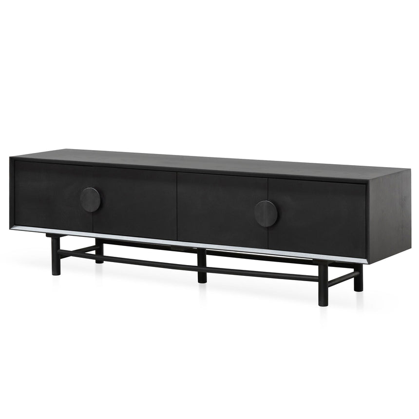 1.8m Wooden TV Entertainment Unit - Black