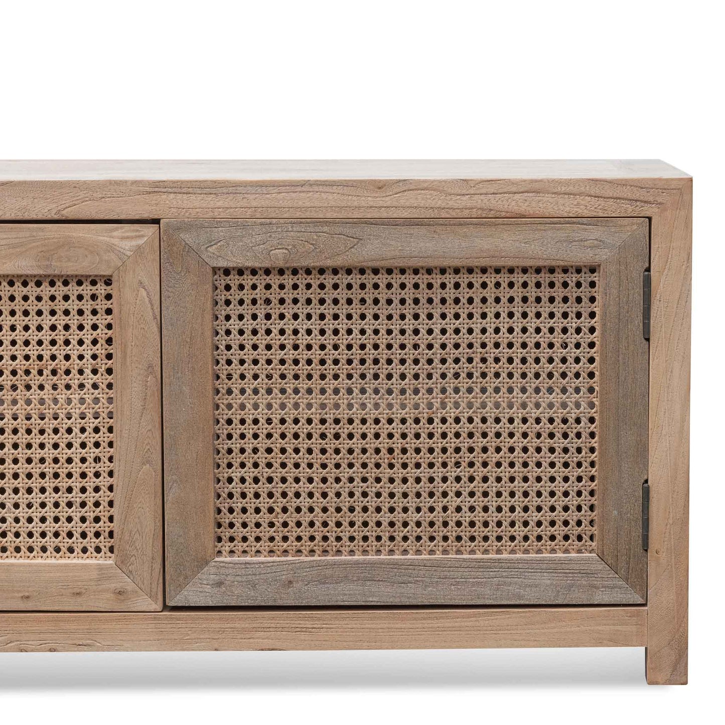 2m TV Entertainment Unit - Natural with Rattan Doors