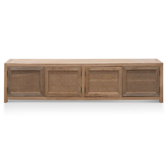 CTV6700 2m TV Entertainment Unit - Natural with Rattan Doors