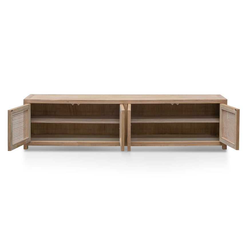 TV Entertainment Unit - Natural with Rattan Doors