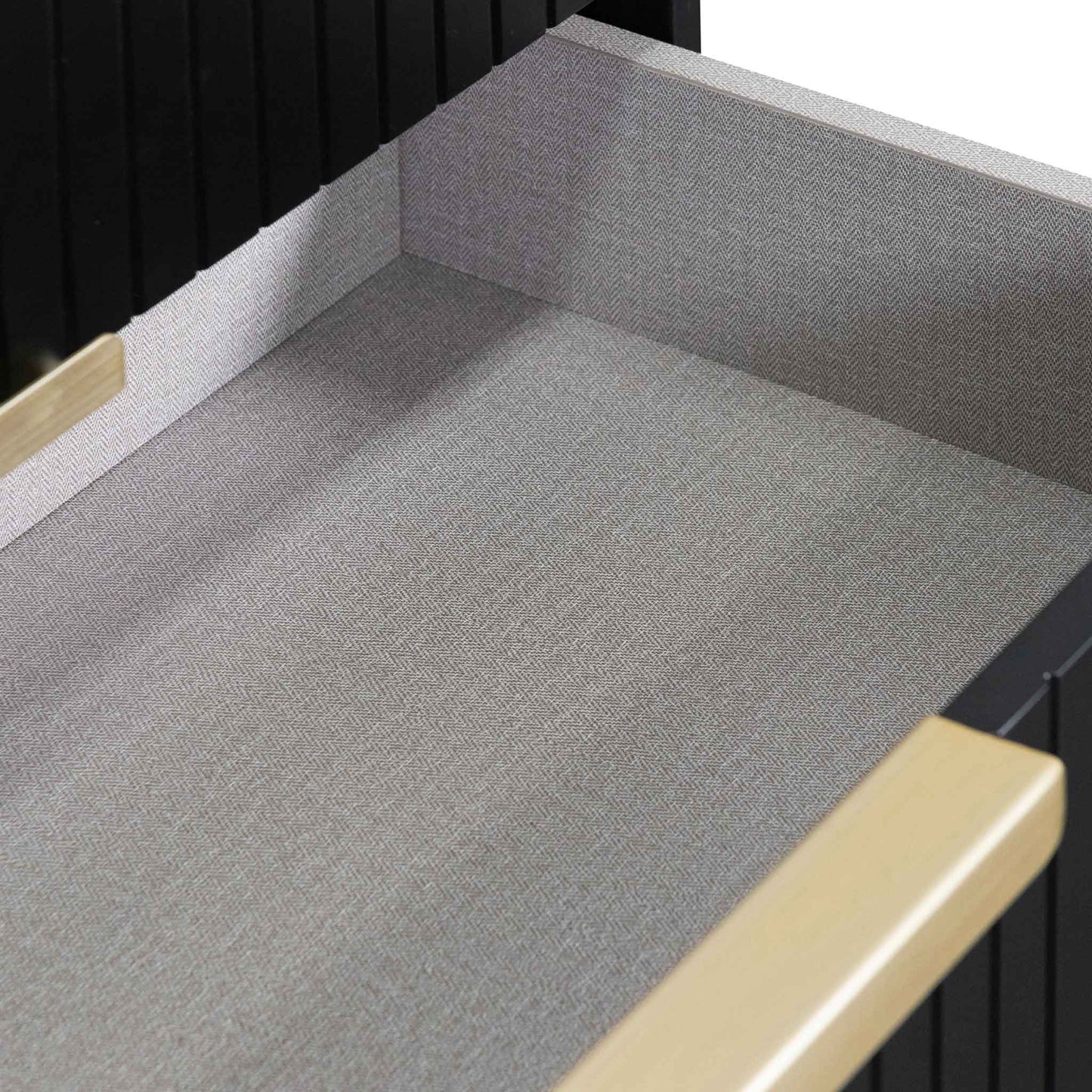 Matte Black TV Entertainment Unit - Brass Legs and Handle