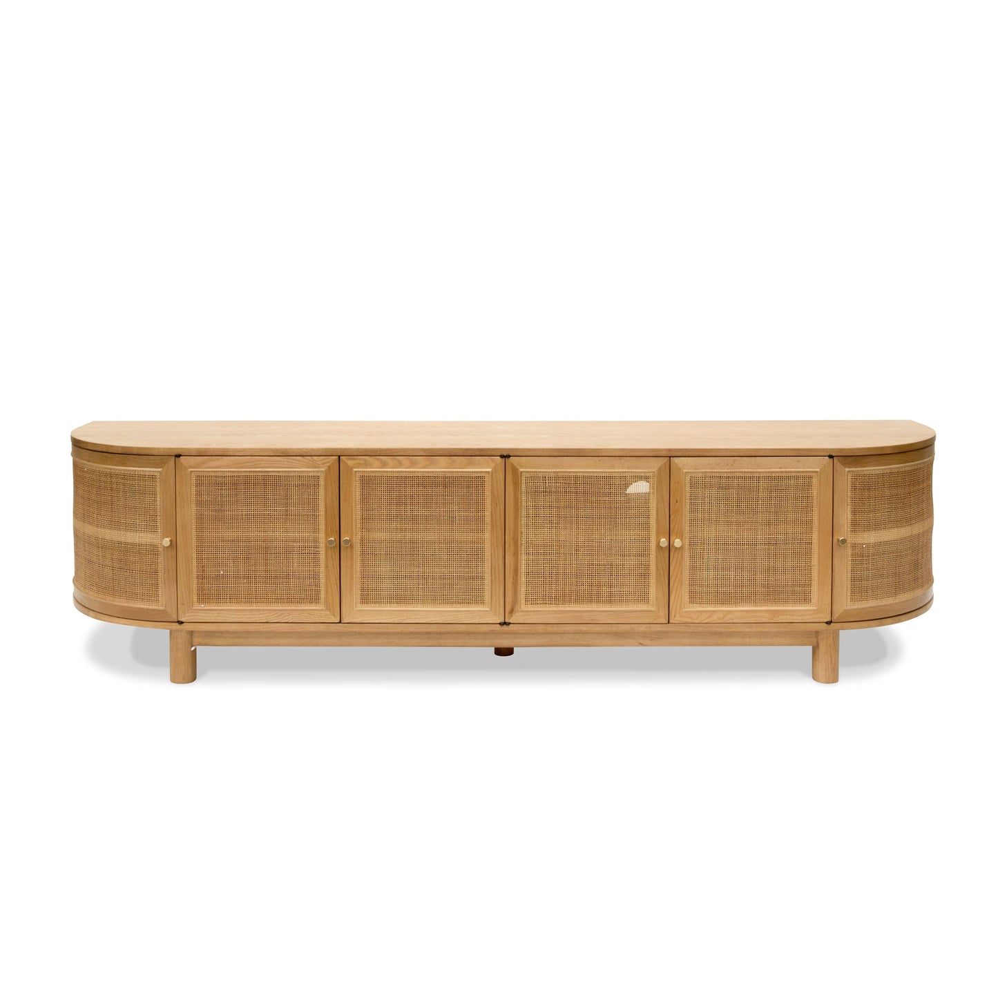 2.2m Rattan Doors TV Entertainment unit - Natural