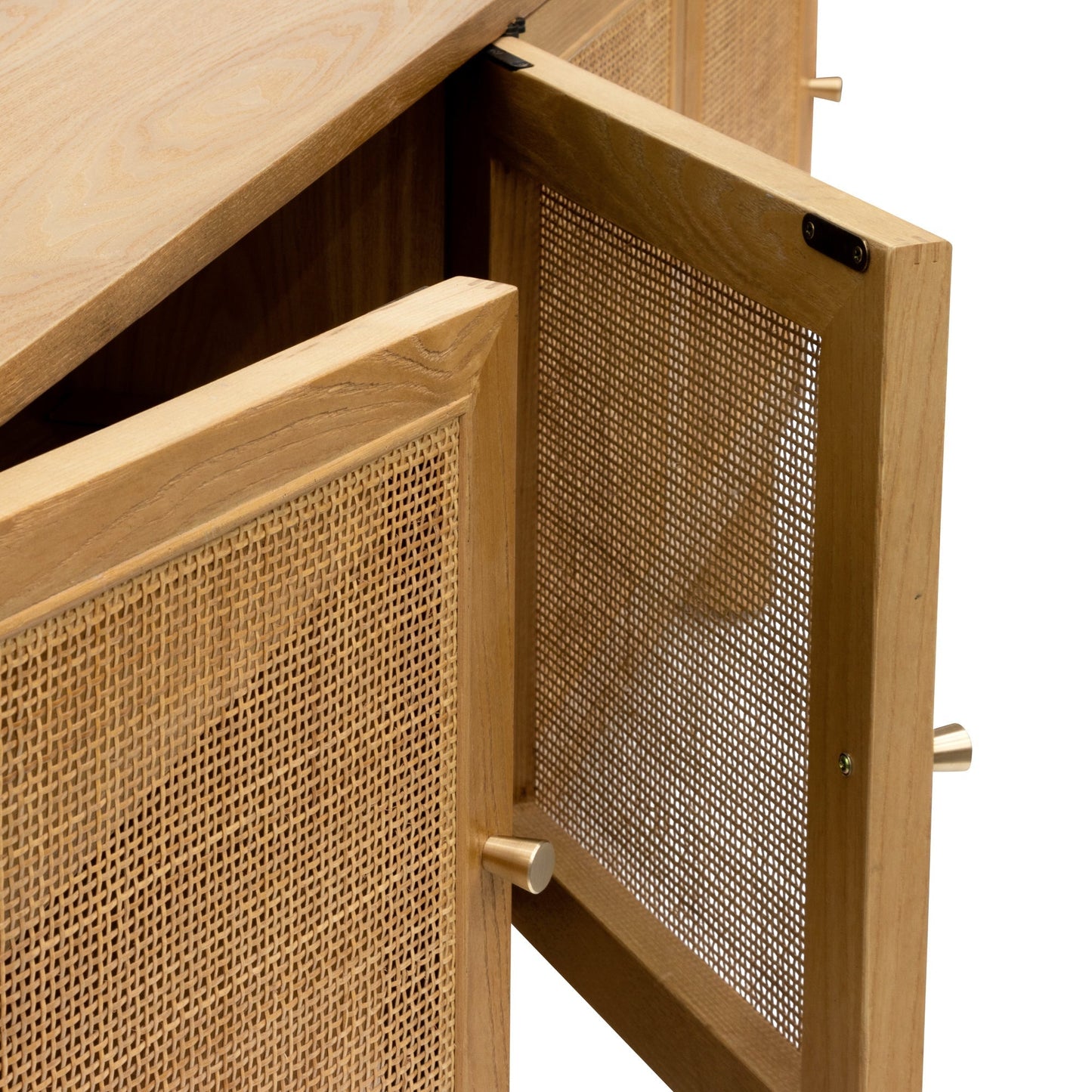 2.2m Rattan Doors TV Entertainment unit - Natural