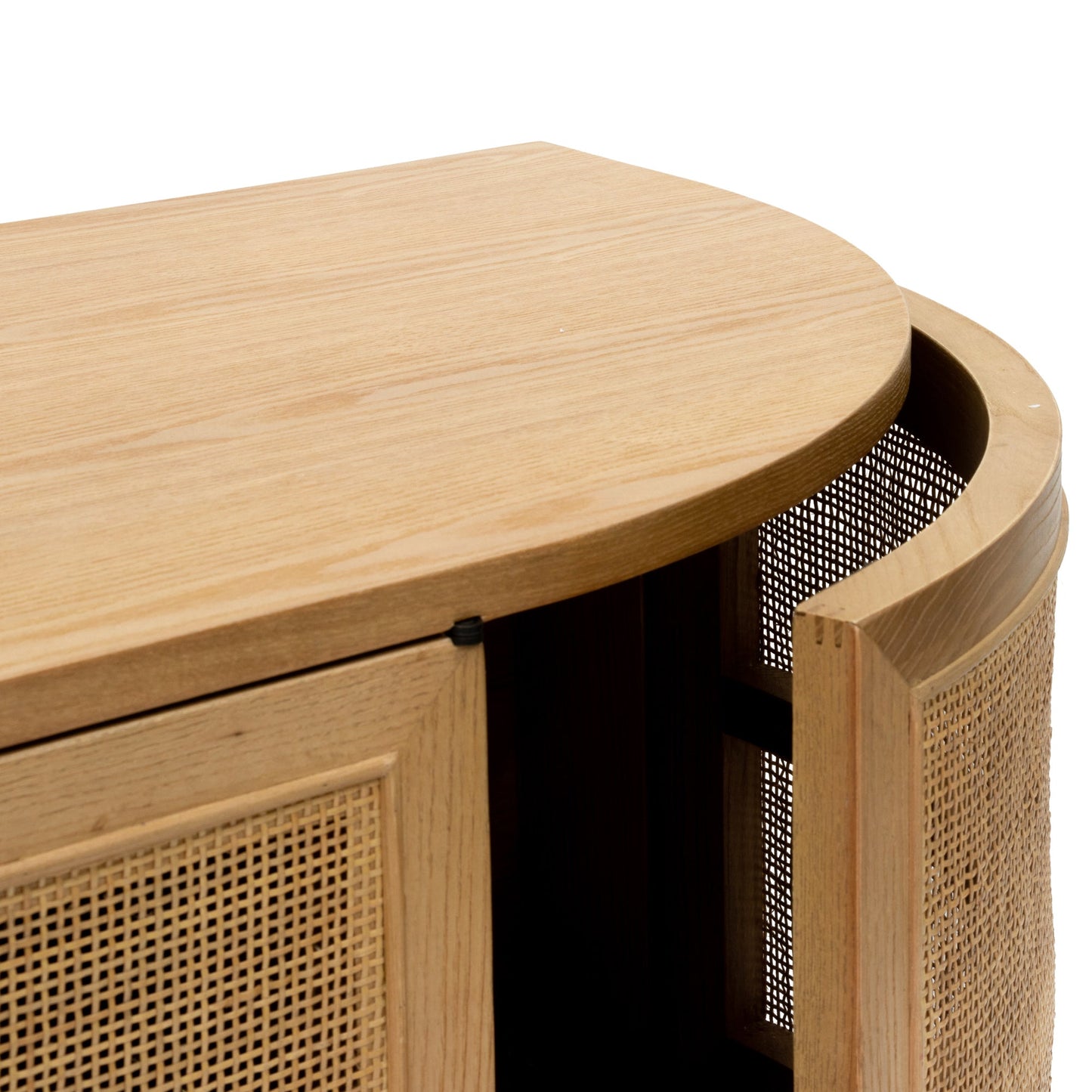 2.2m Rattan Doors TV Entertainment unit - Natural
