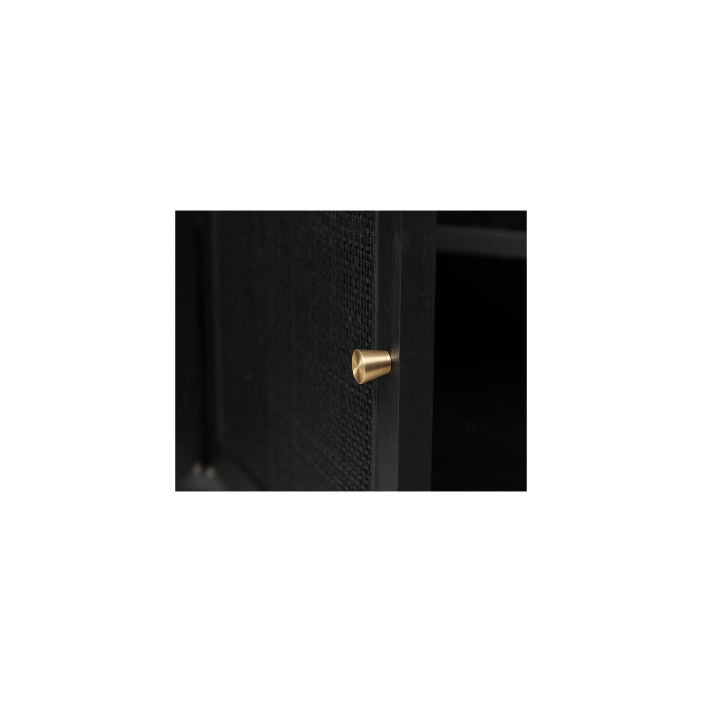 2.2m Rattan Doors TV Entertainment Unit - Full Black