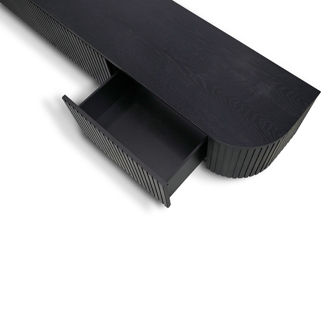 2.4m TV Unit - Full Black Oak