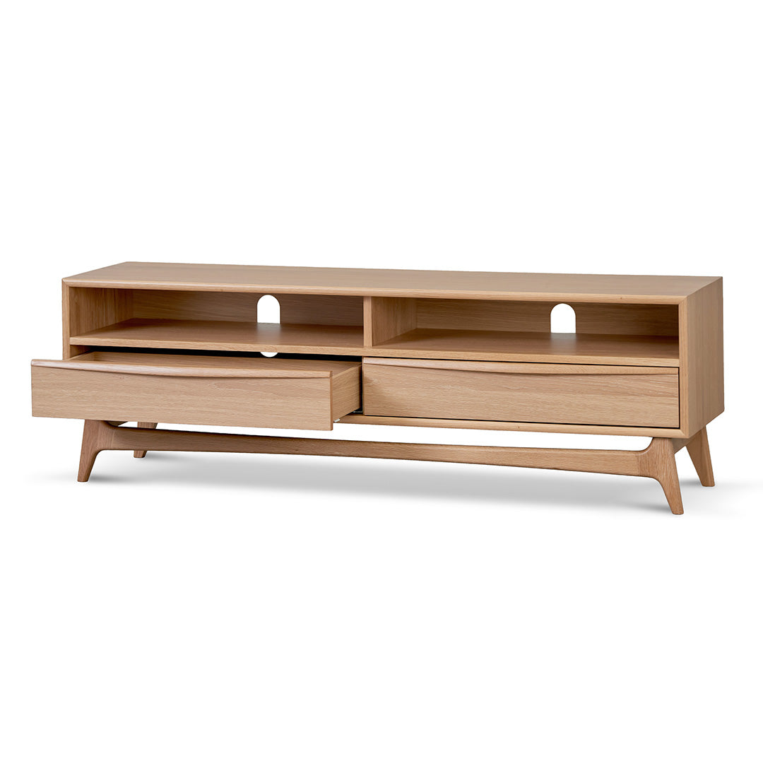 1.5m Narrow TV Entertainment Unit - Natural Oak