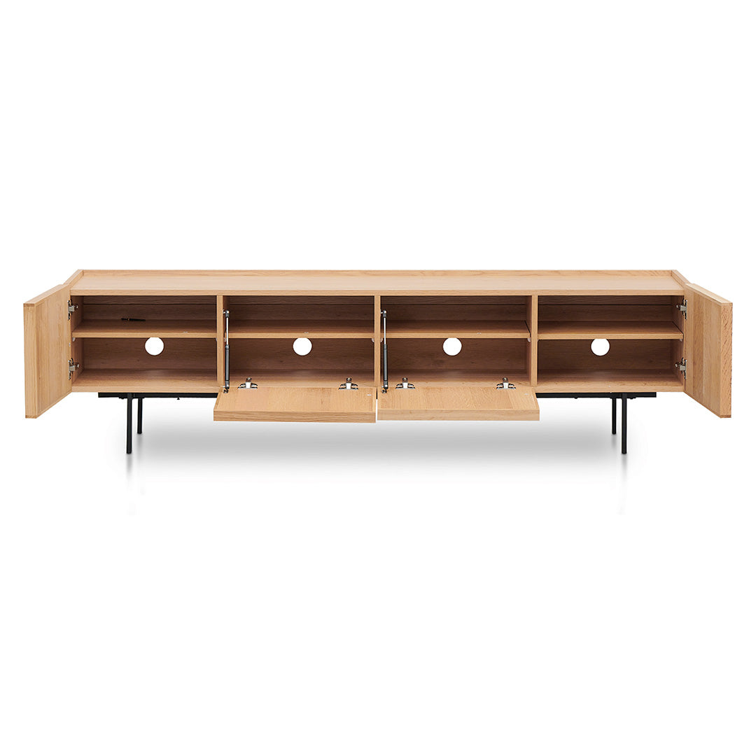 2m Wooden TV Entertainment Unit - Natural