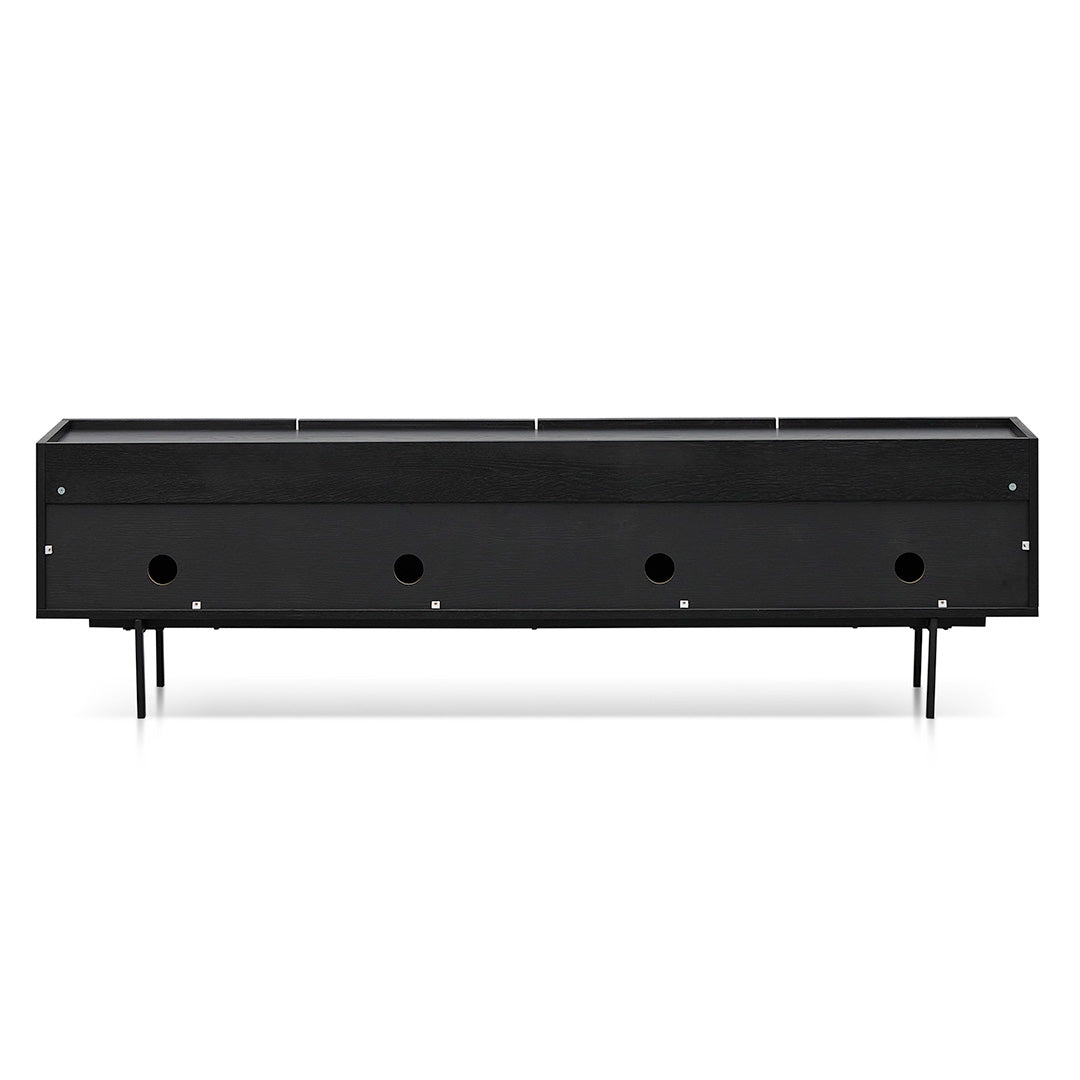 2m Wooden TV Entertainment Unit - Full Black