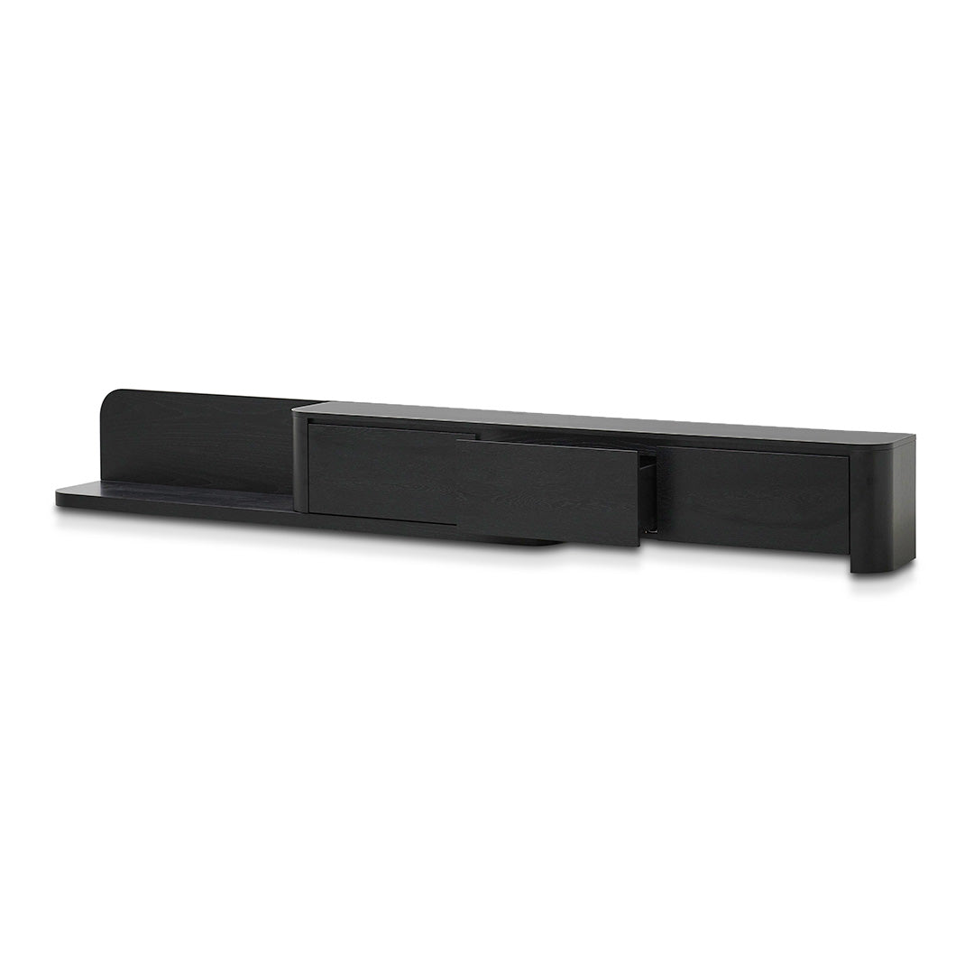Expandable TV Entertainment Unit - Full Black Oak