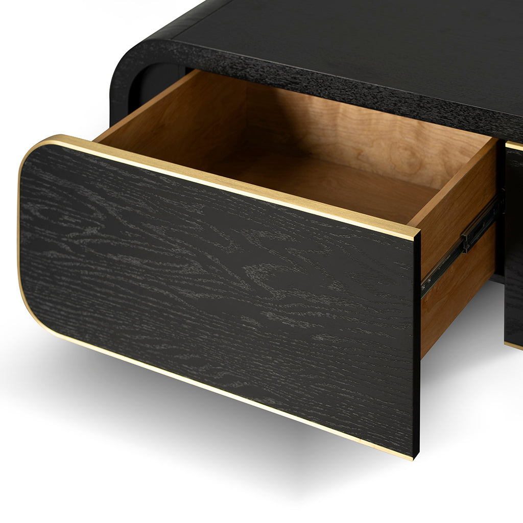 2m TV Entertainment Unit - Textured Espresso Black