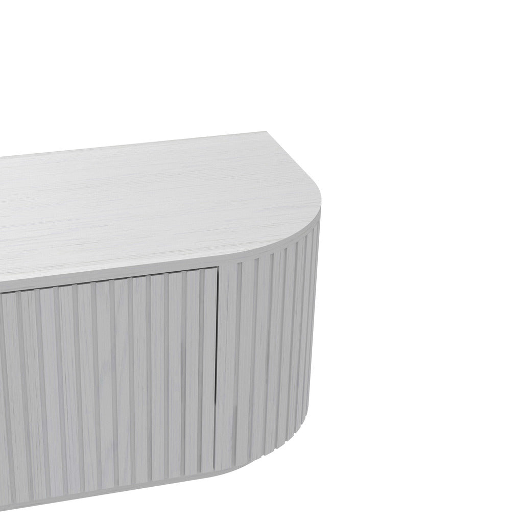 2.4m TV Entertainment Unit - Full White Oak