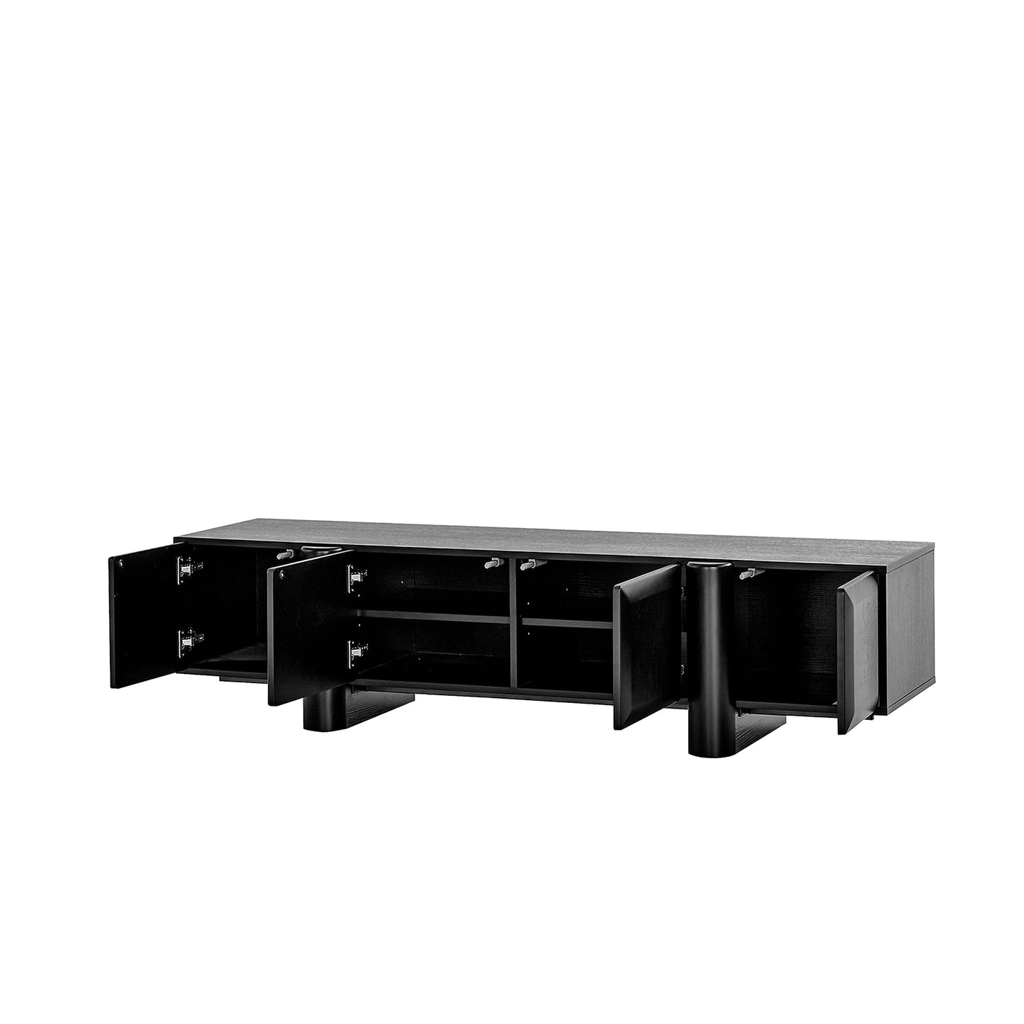 1.6m TV Entertainment Unit - Full Black