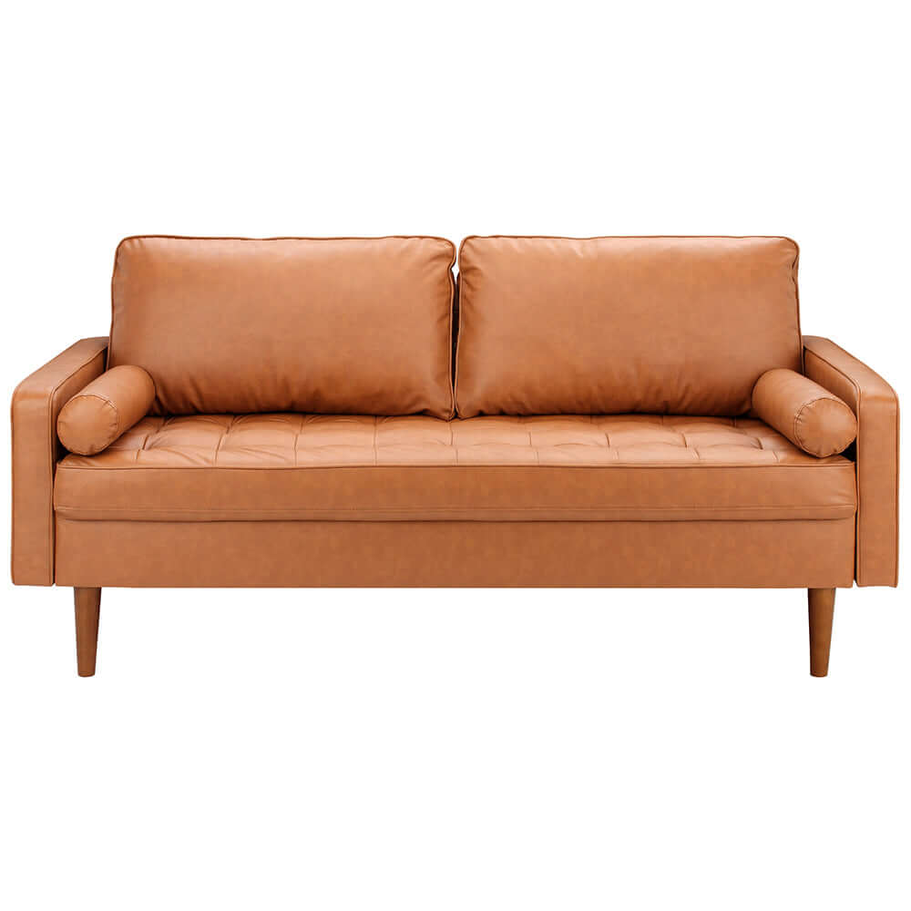 Tan Stockholm Faux Leather 3 Seater Sofa