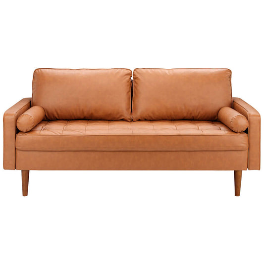 Tan Stockholm Faux Leather 3 Seater Sofa
