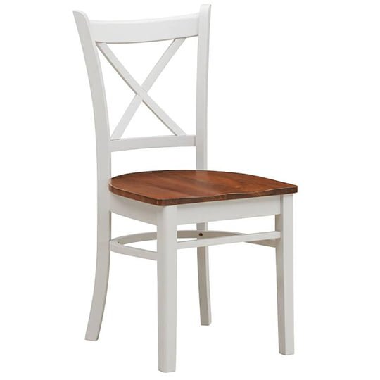 Cronus Wooden Round Table with 4 Chairs Dining Set - Oak/White