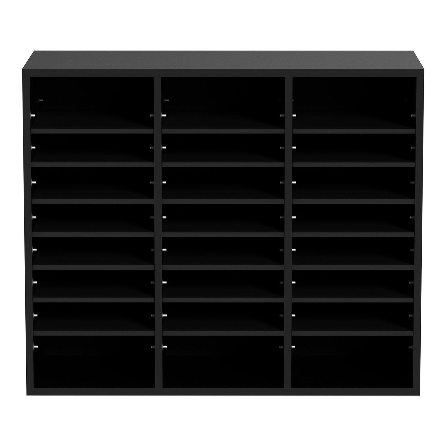 VEVOR Wood Literature Organizer Adjustable File Sorter 24 Compartments Black