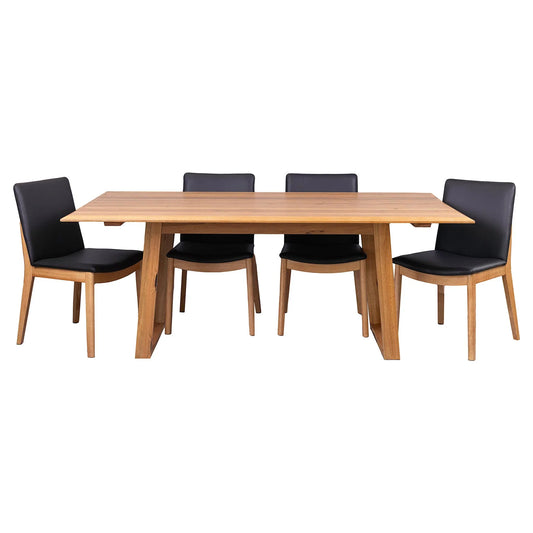 Lionel Dining Set 2.4m Table with 8 Chairs - Black