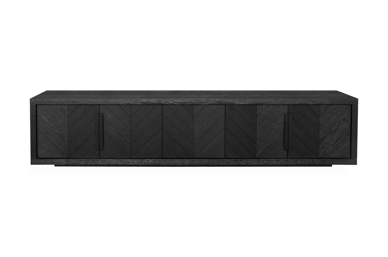 Thorbjorn 2.23m Entertainment TV Unit - Textured Espresso Black