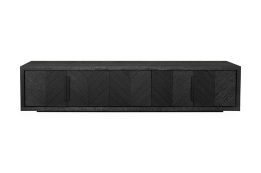 Thorbjorn 2.23m Entertainment TV Unit - Textured Espresso Black