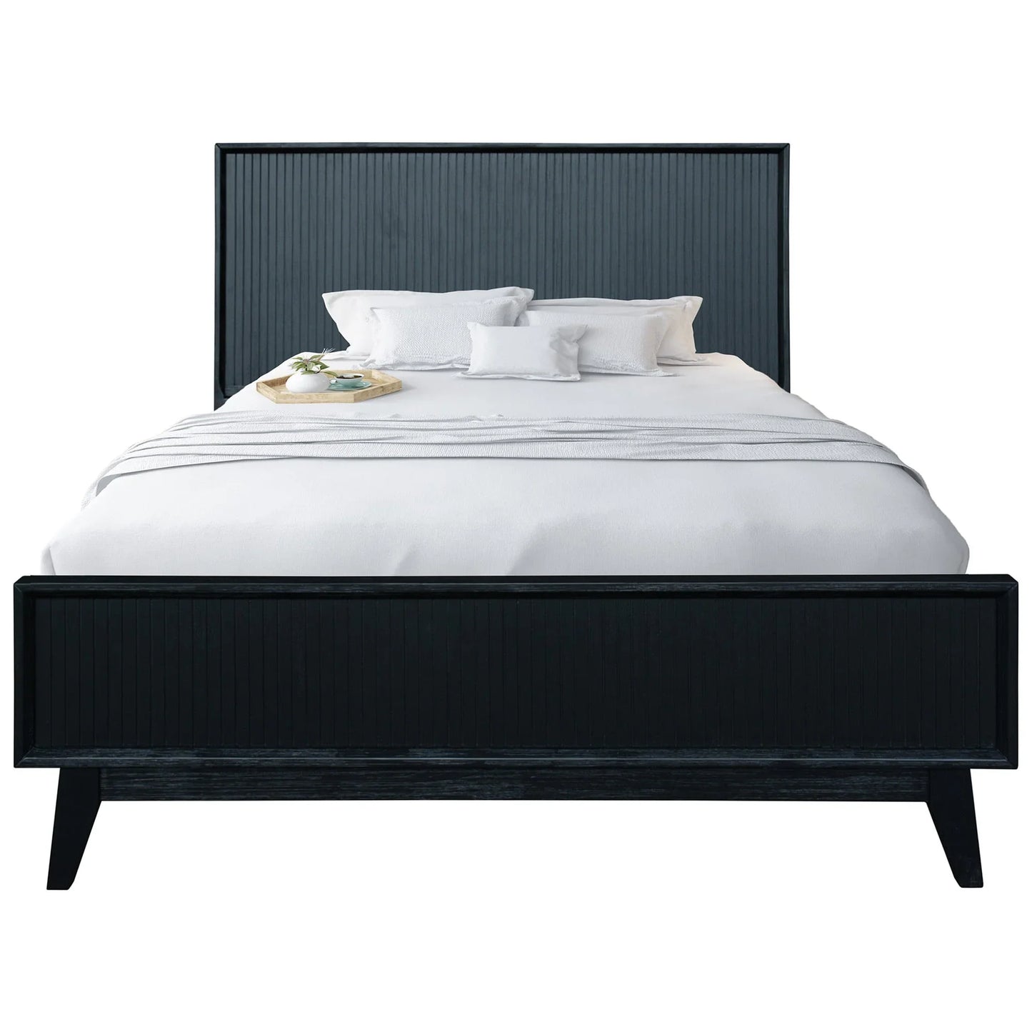 Ella King Bed with 1 Tallboy and 2 Bedsides Set - Black