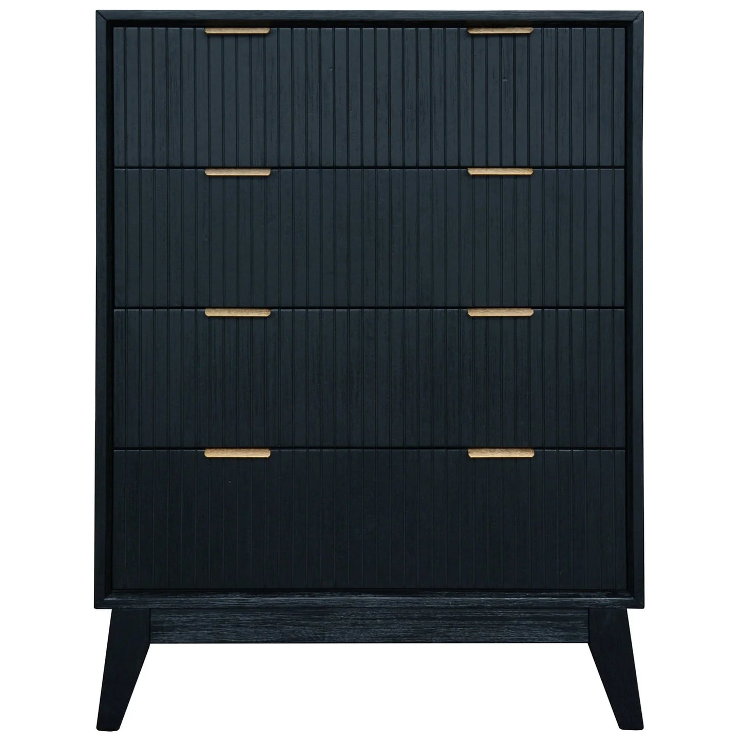 Ella King Bed with 1 Tallboy and 2 Bedsides Set - Black