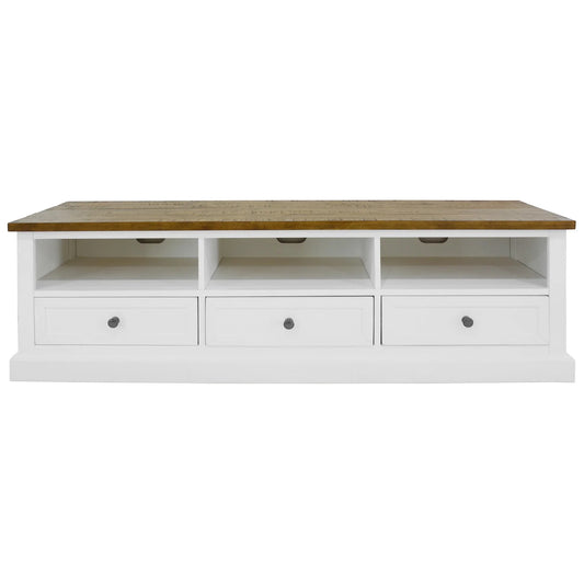 Maxine Large TV Unit - Oak/ White