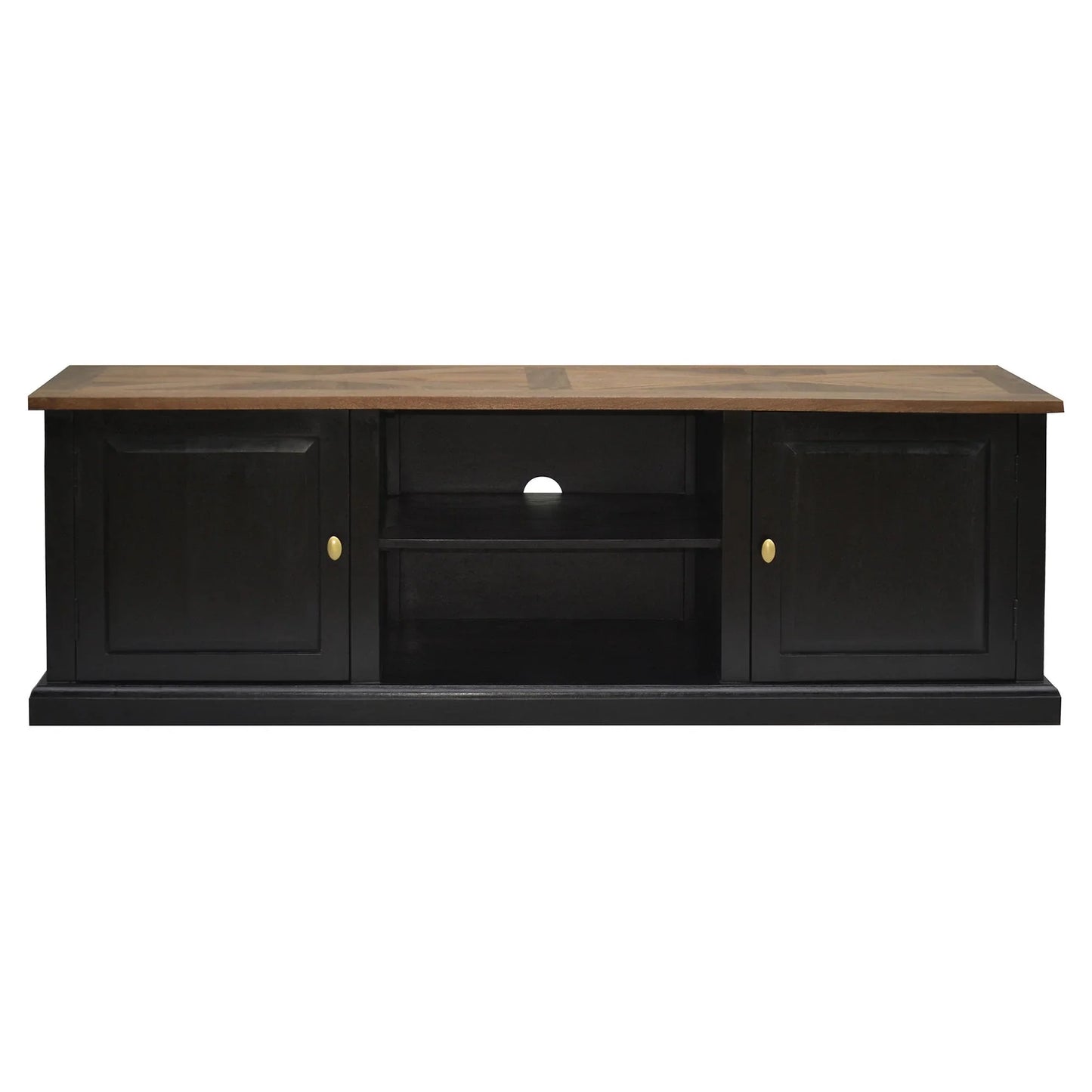 Velino 2 Drawer 1 Shelf TV Unit - Oak/Black