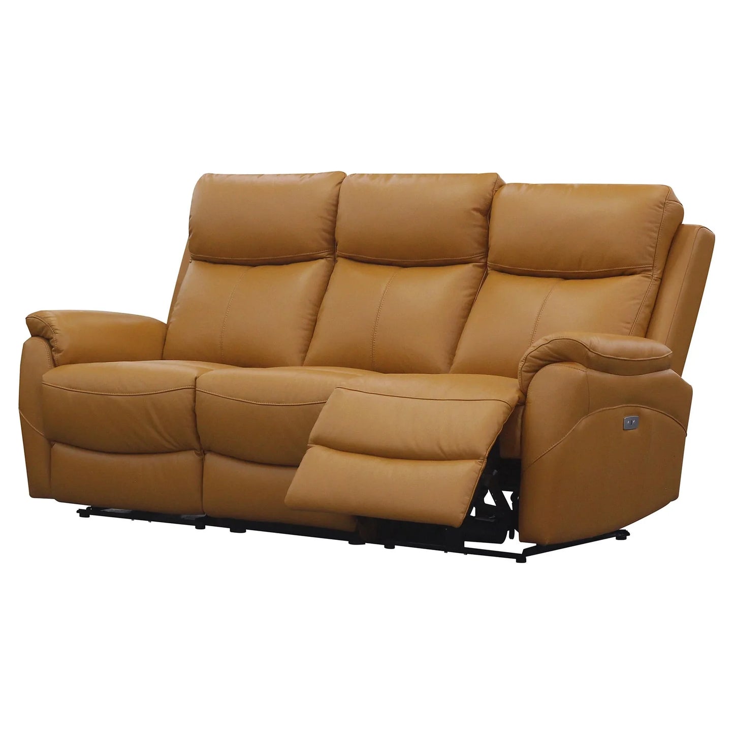Enzo Leather Electric Recliner Lounge Set - Tangerine
