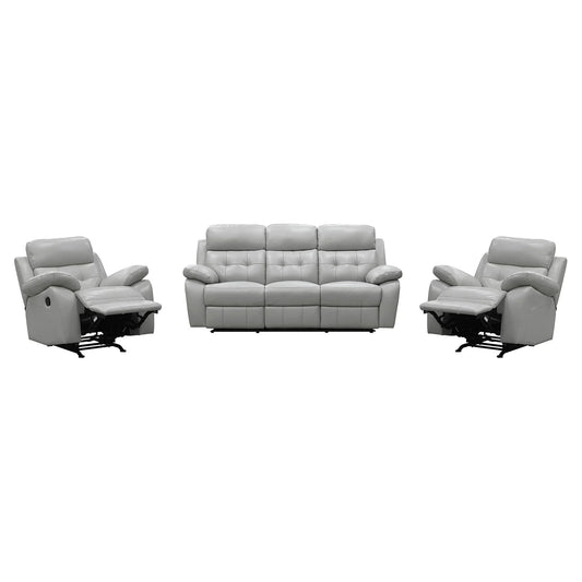 Cosmic Leather Recliner Lounge Set - Silver