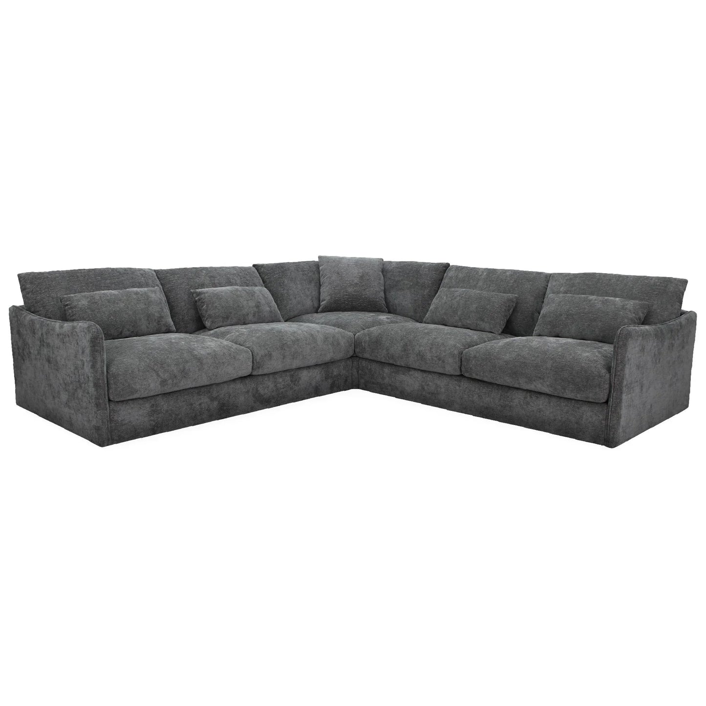 Loft Corner Modular Fabric Sofa Lounge - Licorice