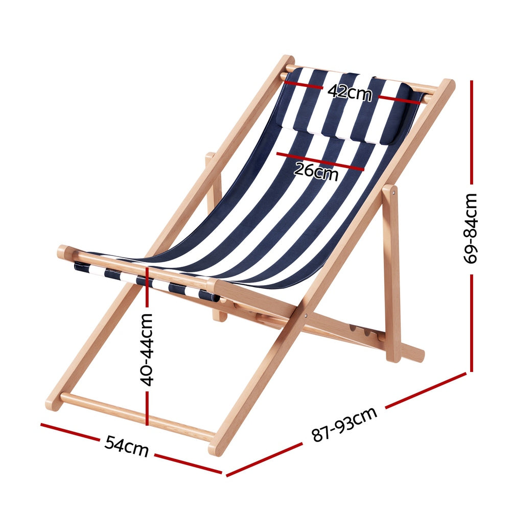 Gardeon Outdoor Furniture Sun Lounge Beach Chairs Deck Chair Folding Wooden Patio