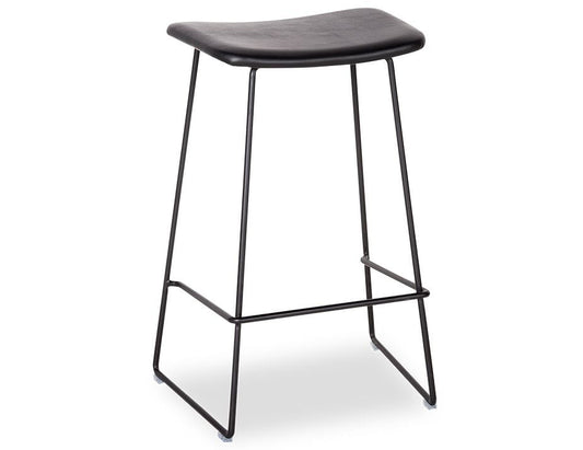 Winnie Stool - Italian Black Leather