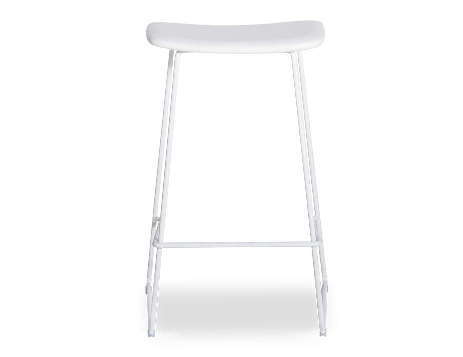 Winnie Stool – Italian White Leather