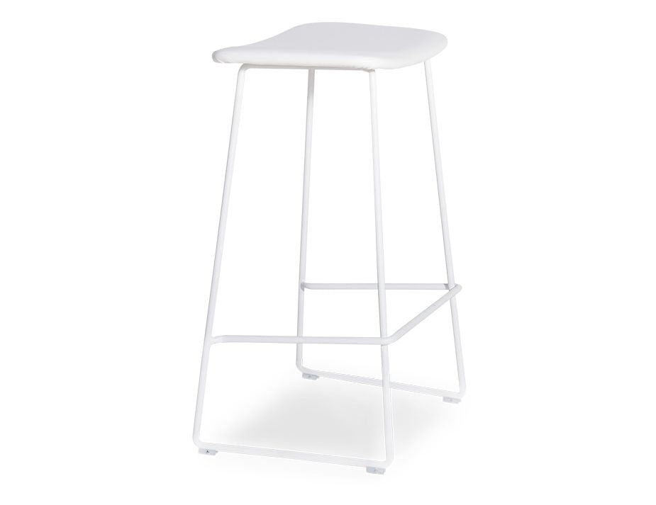 Winnie Stool – Italian White Leather