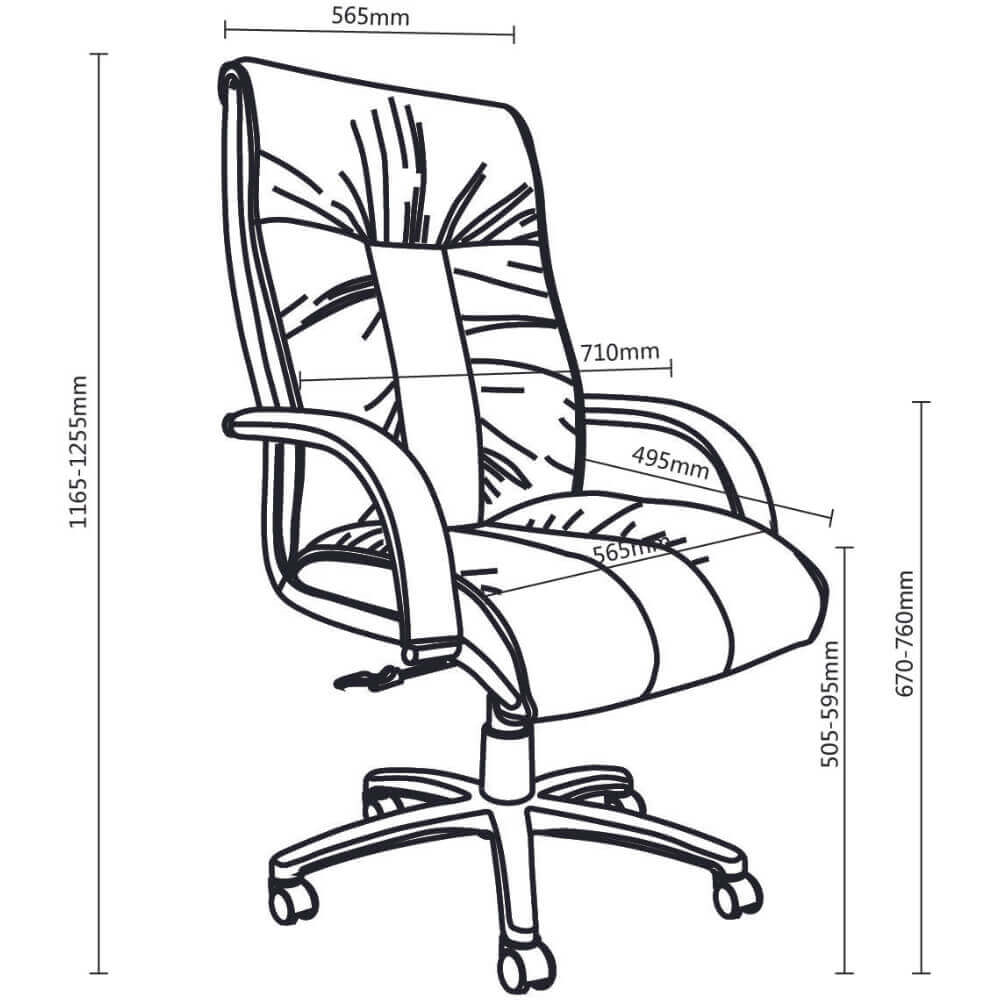 Statesman Executive Office Chair High Back - Black Leather