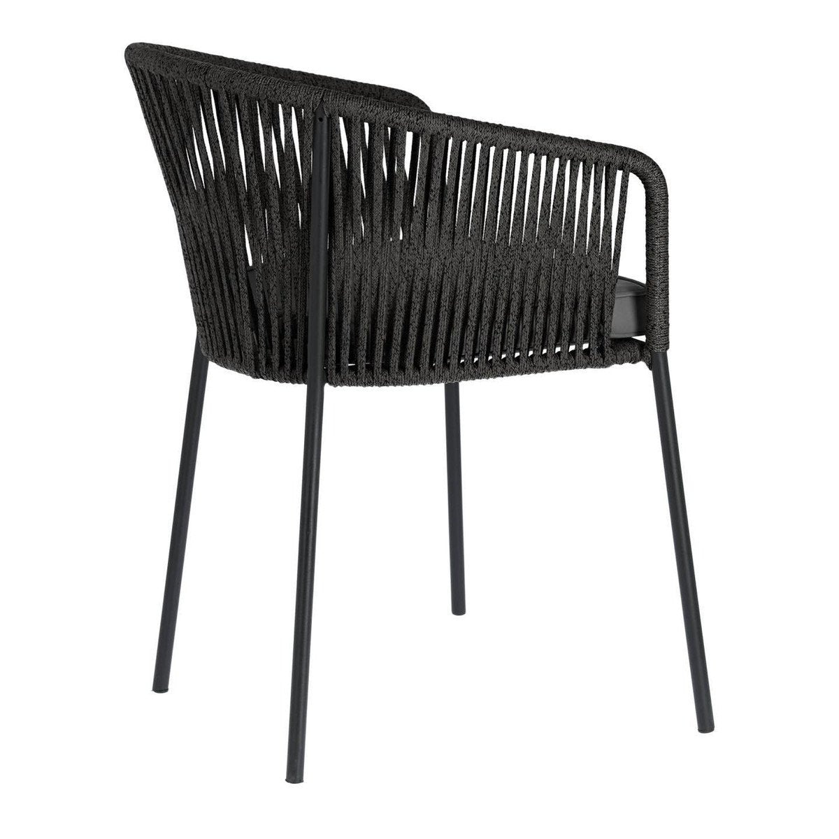 Set of 2 - Yanet Woven Dining Chair - Dark Grey