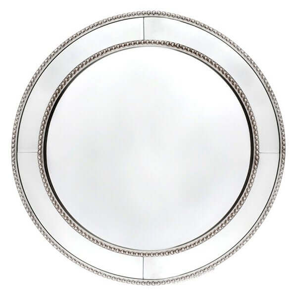 Zeta Wall Mirror - Round Antique Silver