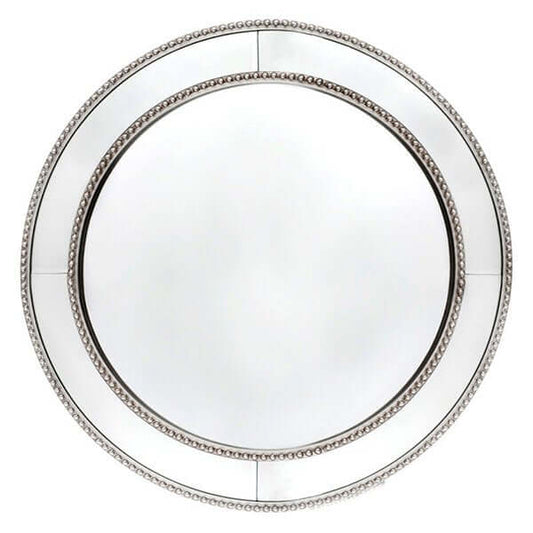 Zeta Wall Mirror - Round Antique Silver