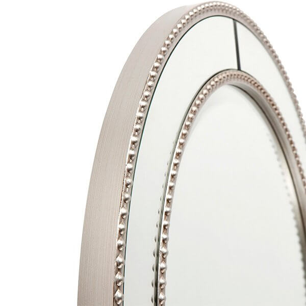 Zeta Wall Mirror - Round Antique Silver