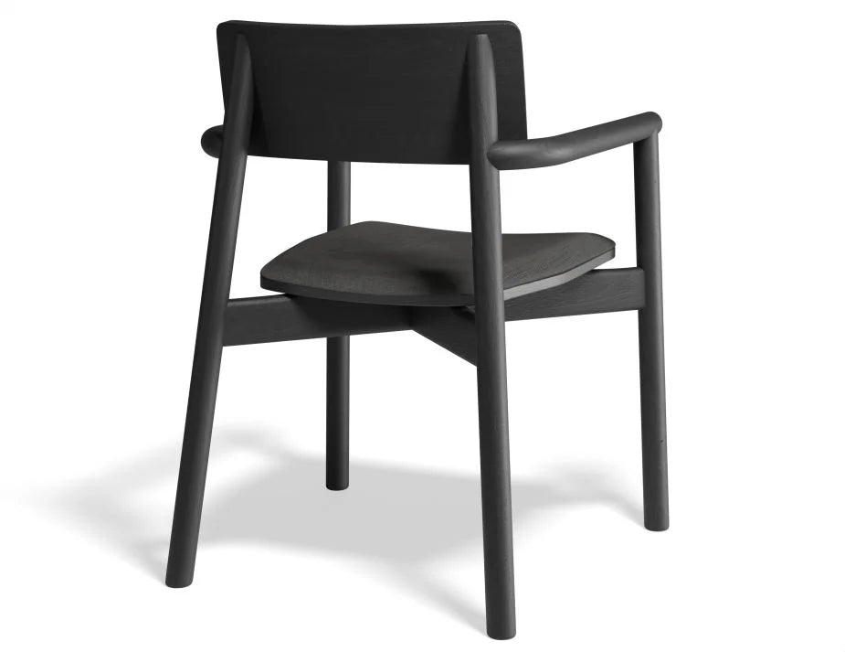 Andi with Pad and Fabric Cushion Armchair - Black Ash