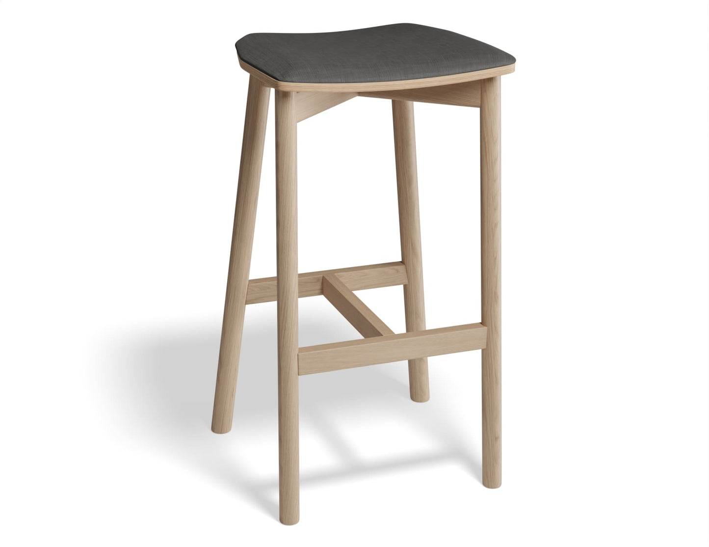 Andi Stool - Natural Finish - Backless with Pad