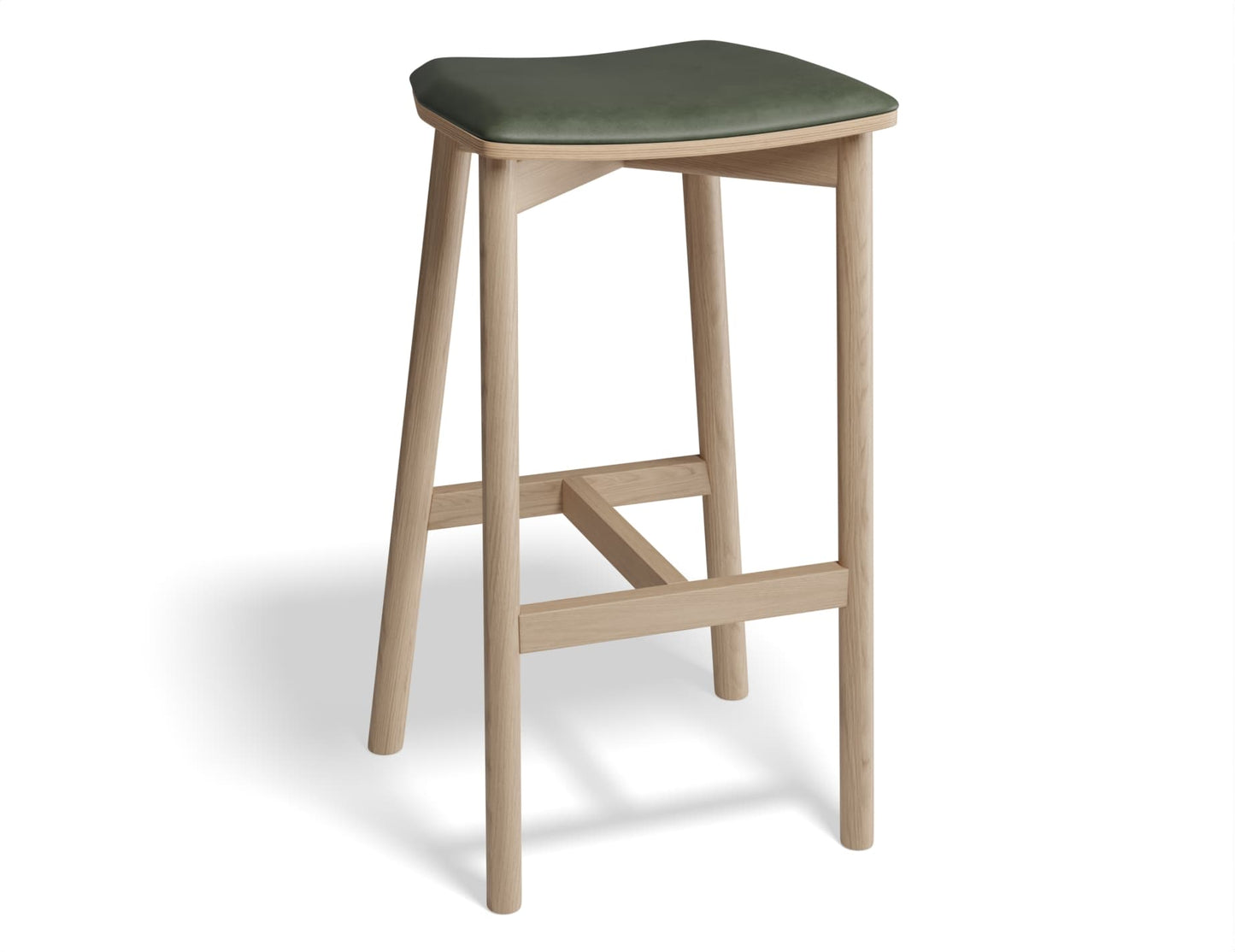 Andi Stool - Natural Finish - Backless with Pad