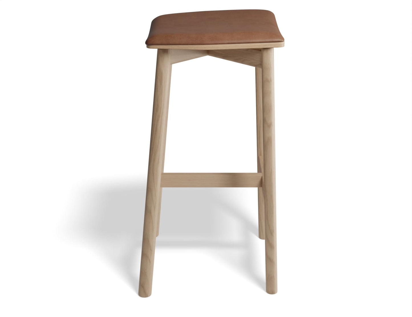 Andi Stool - Natural Finish - Backless with Pad
